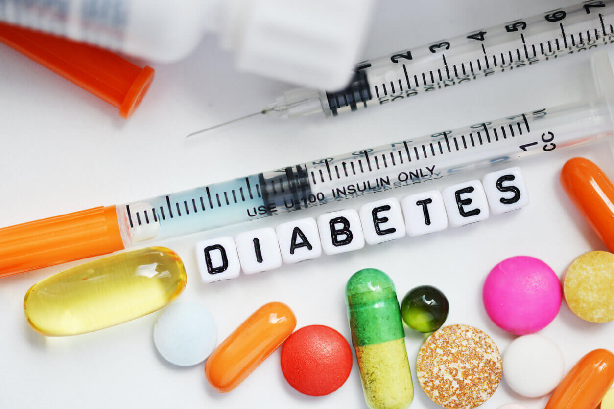 Syringe and medical drugs for diabetes